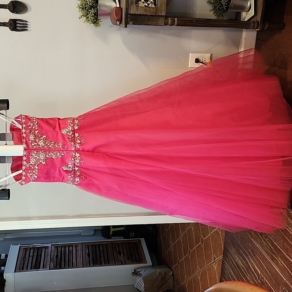 Tiffany Designs Ballgown size 10. Hot pink - Picture 4 of 8